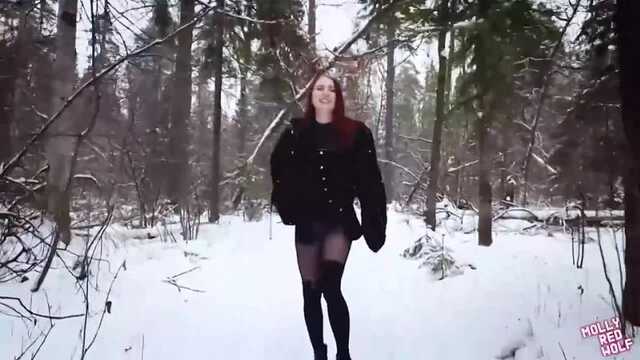Секс зимой на морозе на улице - много крутых порно роликов